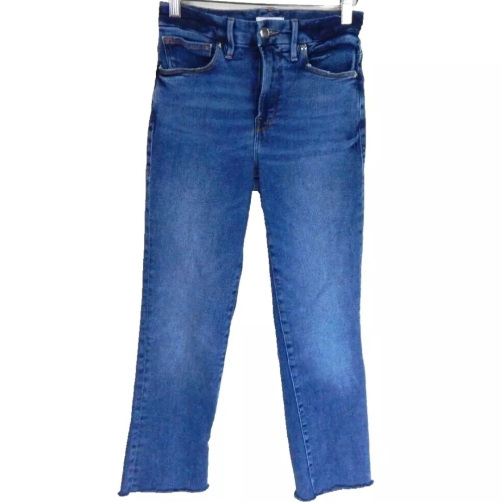 Good American Good Legs Straight Leg Crop Jeans